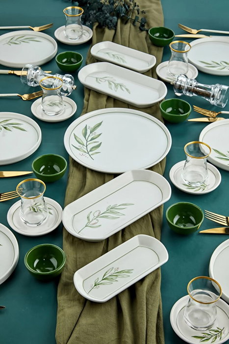 Hermia Juego de Desayuno Botanic 23KH - Green